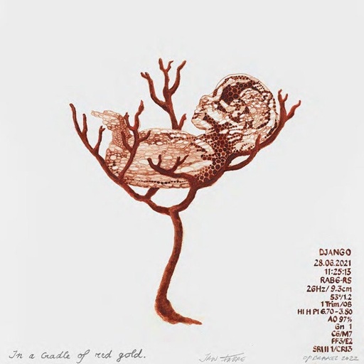 In a cradle of red gold
